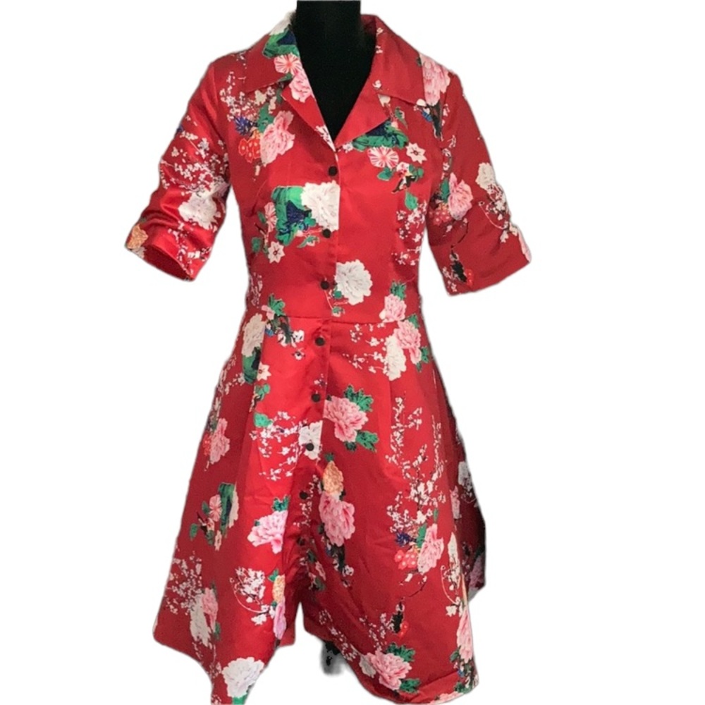 NWOT Viola M Silk Flora Dress